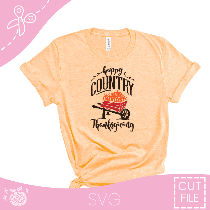 "Happy Country Thanksgiving" Cut File