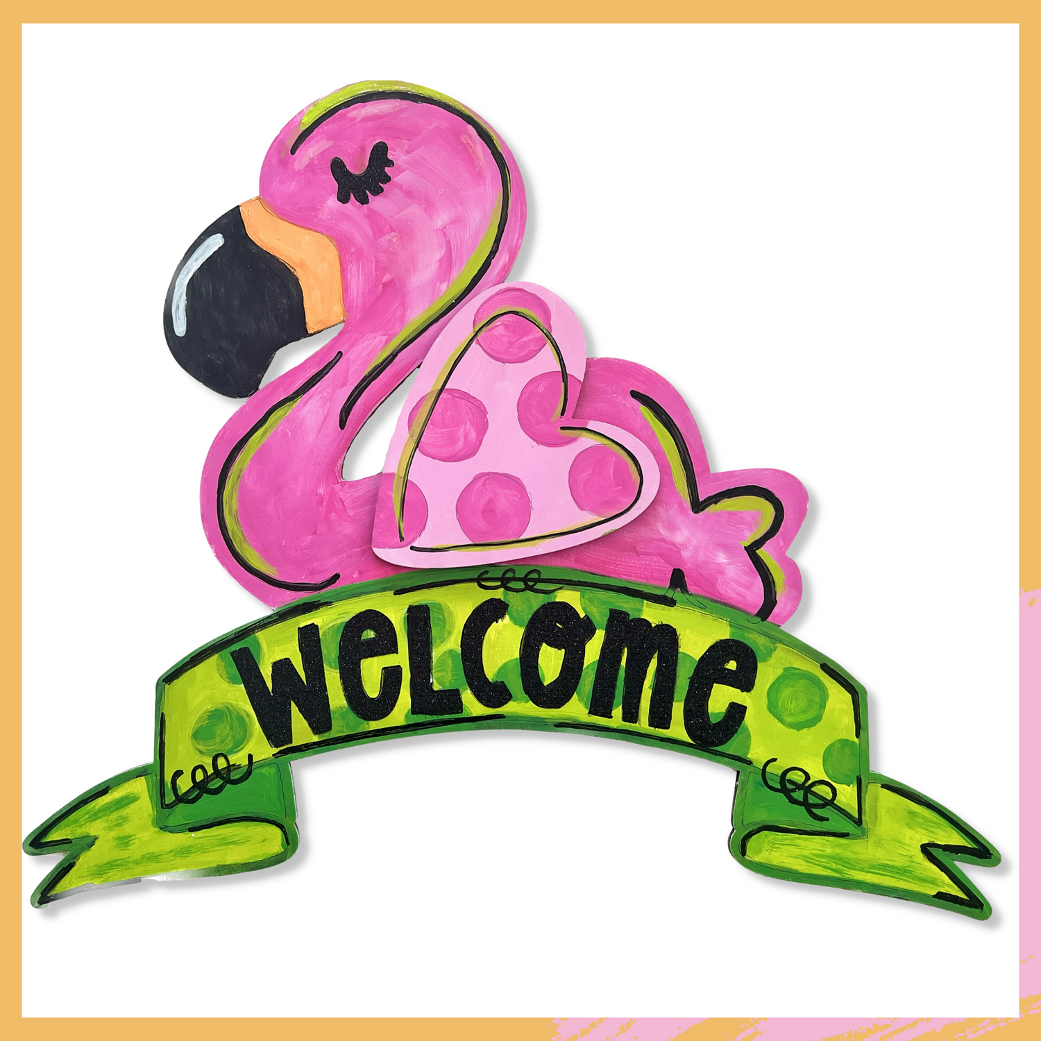 "Flamingo - Love Collection" DIY Paint Party - Unfinished Wood Cutout Shape