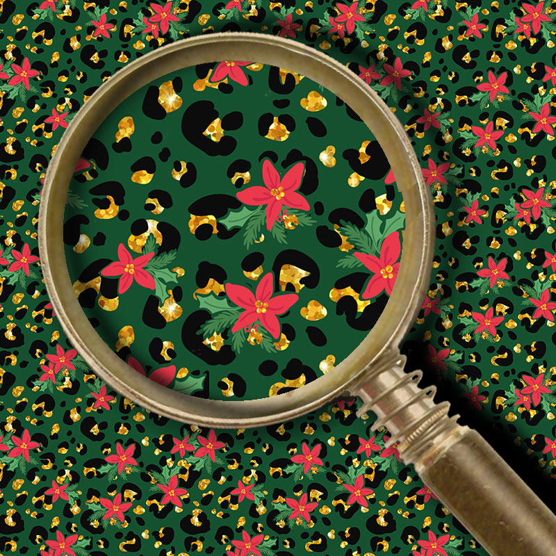 Christmas Cheetah Flower - Green