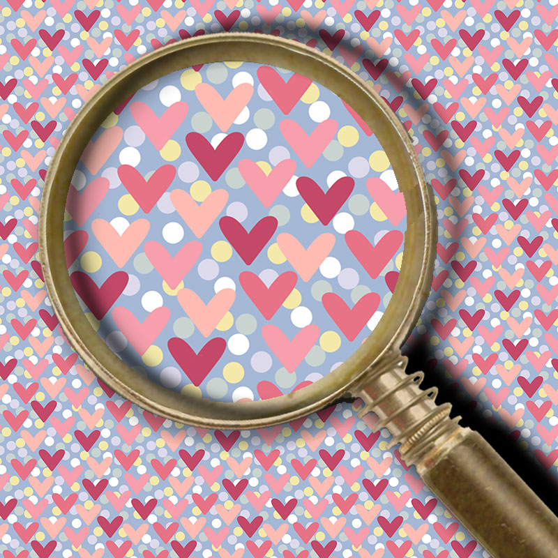 Polka Hearts Blue - Vday 2020